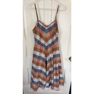 L.L. Bean Signature Women’s Striped Coral Blue Sundress 10 Beach Summer Preppy